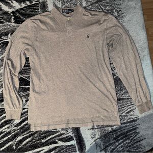Medium grey long sleeve polo